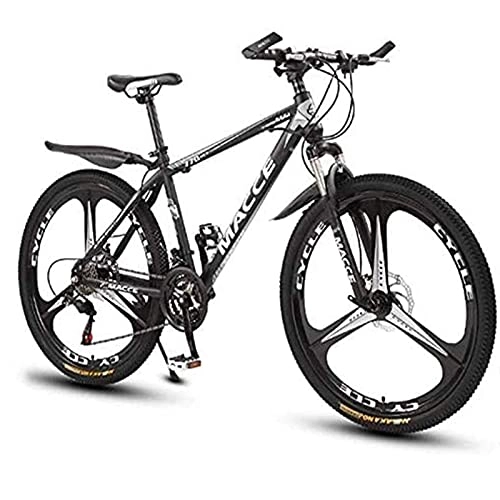 Mountain Bike : Bicycles, Mountain Bikes, 24 Inch / 26 Inch 21 / 24 / 27 Speed Bicycles, Male And Female Student Variable Speed Bicycles, 3-blade Integrated Wheel (Color : Black, Size : 24 inches)
