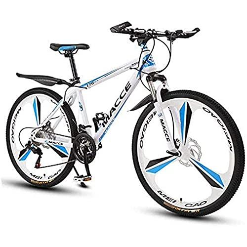 Mountain Bike : Bicycles, Mountain Bikes, 24 Inch / 26 Inch 21 / 24 / 27 Speed Bicycles, Male And Female Student Variable Speed Bicycles, 3-blade Integrated Wheel (Color : White, Size : 26 inches)