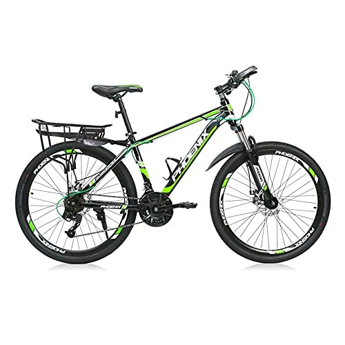 Mountain Bike : Bike, 24 inch Shock Mountain Bike, 24 Speed Double Disc Brake Bicycle, with High-Carbon Steel Frame, Both Men and Women Can Use / C / 165x85cm