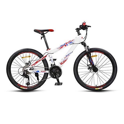Mountain Bike : Bike, 24" Shock Mountain Bike, Off-Road Bicycle with 27 Speed, Adjustable Seat and Low-Span Frame, Double Disc Brake, for Adults / B / 158x92cm