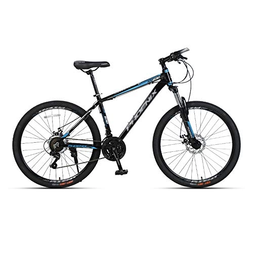 Mountain Bike : Bike, 26 inch Shock Mountain Bike, 21 Speed Double Disc Brake Bicycle, with Aluminum Alloy Frame, for Adults, Adapt to Various Terrains / B / 175x102cm