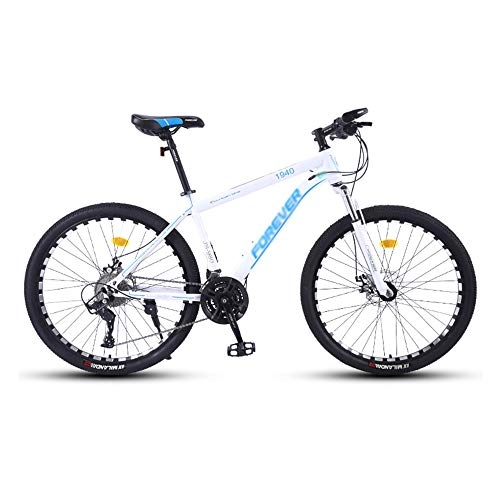 Mountain Bike : Bike, 26" Mountain Bike, Off-Road Bicycle with 27 Speed, with Adjustable Seat and High-Carbon Steel Frame, for Adults, Double Disc Brake / B / 170x98cm