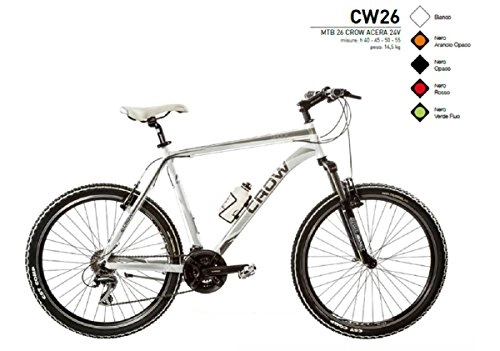 Mountain Bike : Bike 26Crow Acera 24V Aluminium Lockable Fork CW26White Made In Italy, BIANCO