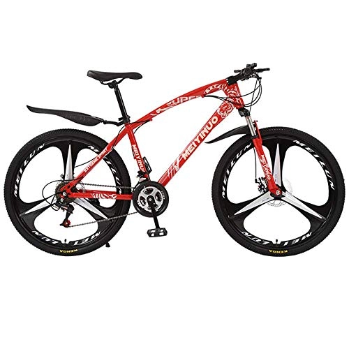 Mountain Bike : Bike Bike Bicycle Outdoor Cycling Fitness Portable Mountain Bike Bicycle for Adult, Mountain Bike for Teens of Adults Men and Women, High-Carbon Steel Frame, All Terrain Hardtail Mountain Bikes, Red, 24
