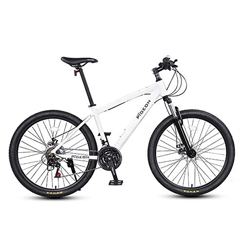 Mountain Bike : Bike Bike Mountain Bikes Exercise Bike for Home Bike Male and Female Bicycles Aluminum Alloy Frame 26 inch Wheel Dual Disc Brake 21 / 27 Speed Mountain Bike Outdoor Sports Bicycle-White_27 Speed