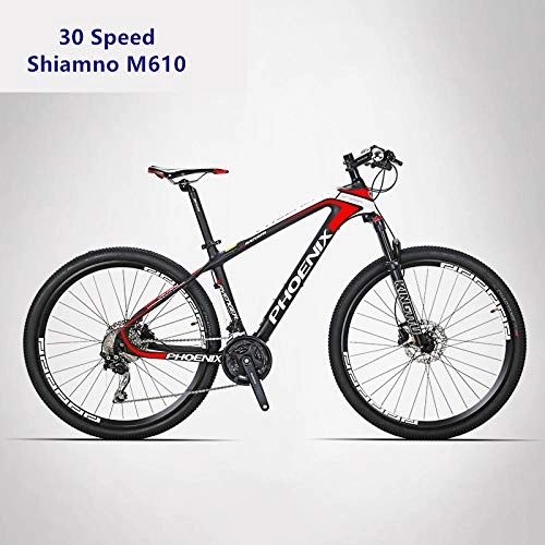 Mountain Bike : Bike Bike mountain bikes exercise bike for home bike Male and female bicycles Mountain Bike Carbon Fiber Frame 27.5 inch Wheel Hydraulic Disc Brake M370 / M610 Shift 27 / 30 Speed MTB Bicycle-30 Speed red