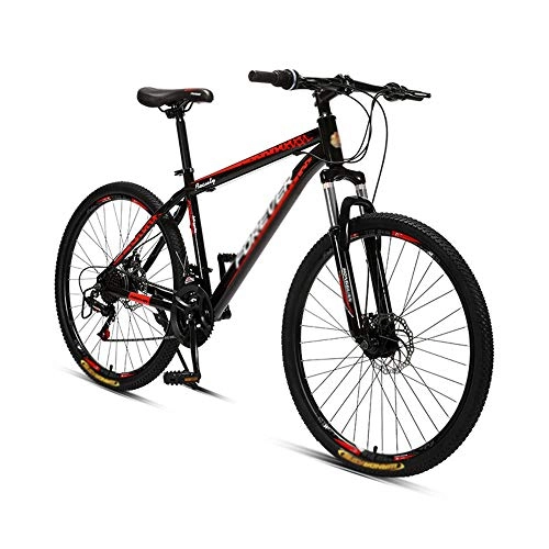 Mountain Bike : Bike, Mountain Bike, 24 inch 26 Speed Shock-Absorbing Bicycle, with High-Carbon Steel Frame, for Adults, Double Disc Brake, Low Span Design / A / 172x96cm