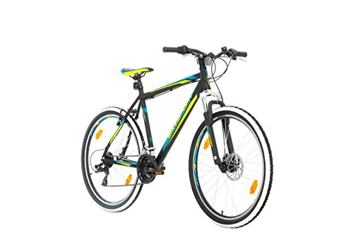 Mountain Bike : Bikesport ATTACK Men's Mountain Bike Hardtail Mtb 27, 5 inch wheels Shimano 21 gears (Black Matt Green, 530 mm)