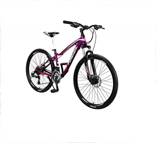 Mountain Bike : BLCVC Mountain bike comfortable bicycle city 26 inch aluminum alloy frame front and rear mechanical disc brake bicycle female 27-speed shock absorber front fork mountain bike line disc brake purple