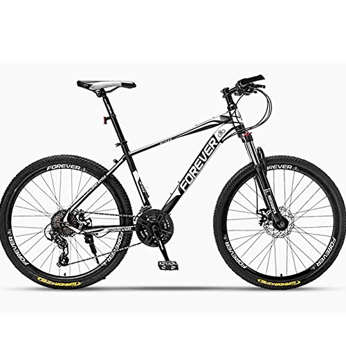 Mountain Bike : BNMKL 24 / 26 / 27.2 Inch Mountain Bike 24 / 27 Speed Hardtail Mountainbike MTB, Lightweight High-Carbon Steel Frame Bicycle for Men / Women, Black White, 26In 27Speed