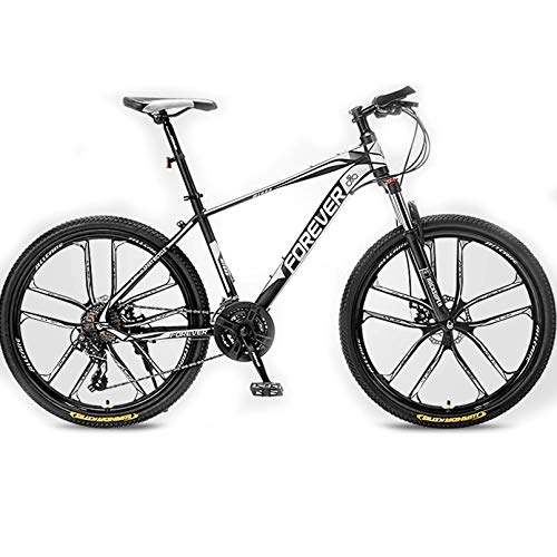 Mountain Bike : BNMKL Mountain Bike 24 / 27 Speed, 24 / 26 / 27.2 Inch Shock Absorption Mountain Bicycle, High-Carbon Steel Frame MTB for Men / Women, Black White, 27.5In 27Speed