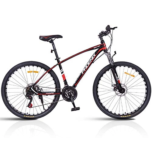 Mountain Bike : BNMKL Moutain Bike Bicycle 24 Speed MTB 26 / 27.5 Inches Wheels Front Suspension Bike Hardtail Bikes, Black Red, 26 Inch 24 Speed