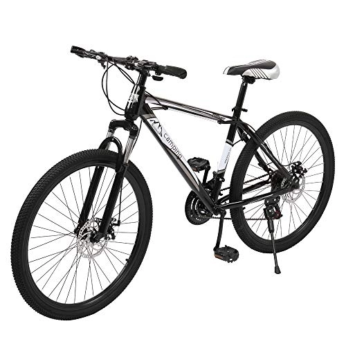 Mountain Bike : Bonnlo 26-inch Mountain Bike, 21 Speed Mountain Bicycle With High Carbon Steel Frame & Double Disc Brake, Front Suspension Anti-Slip Shock-Absorbing Men and Women's Outdoor Cycling Road Bike