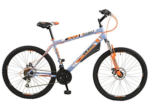 Mountain Bike : BOSS Men's Vortex Bike, Grey / Orange, 26-Inch