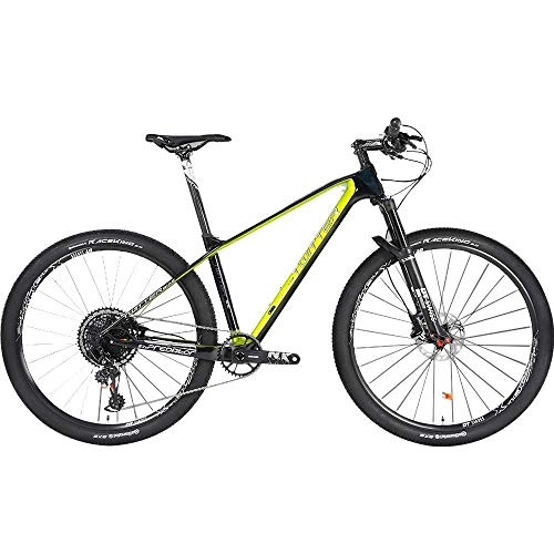 Mountain Bike : BXU-BG Outdoor sports Carbon fiber mountain bike, 27.5 / 29 inch 12speed variable speed GX double disc brake adult men and women crosscountry climbing bicycle outdoor riding