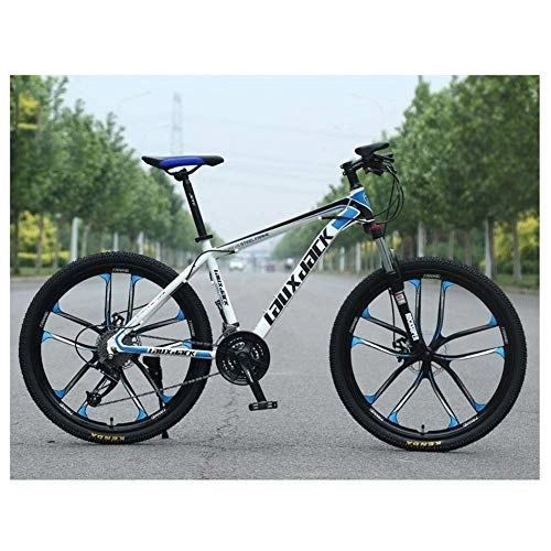 Mountain Bike : BXU-BG Outdoor sports Mountain Bike, Featuring Rigid 17Inch HighCarbon Steel Frame, 30Speed Drivetrain, Dual Oil Brakes, And 26Inch Wheels, Blue