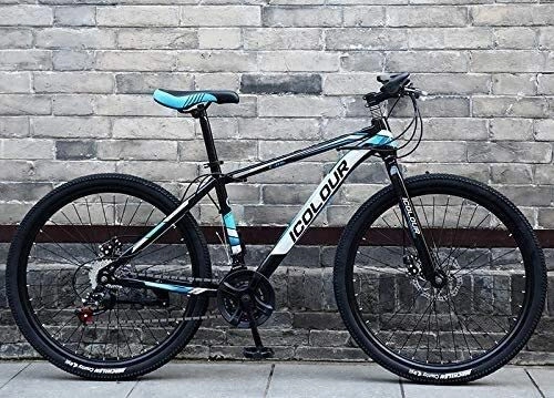 Mountain Bike : BXWT High Carbon Steel 24 Inch / 26 Inch City Mountain Bike Bicycle, Young Male And Female Students, Adult Bicycle, Off-road Variable Speed Bicycle, Mechanical Double Disc Brake, Safe And Sensitive