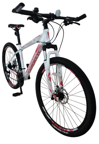 Mountain Bike : Cambreeze Unisex's Mountain Bike / Bicycles 27.5'' Wheel Lightweight Aluminium Frame 21 Speeds Shimano Disc Brak, White