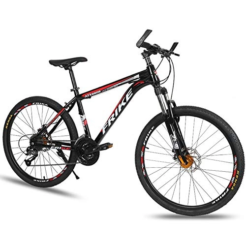 Mountain Bike : Carbon Steel Mountain Bike Full Suspension Mountain Bike Folding Bicycles Save Space Soft And Comfortable Seat Improve Riding Line Comfort, Red