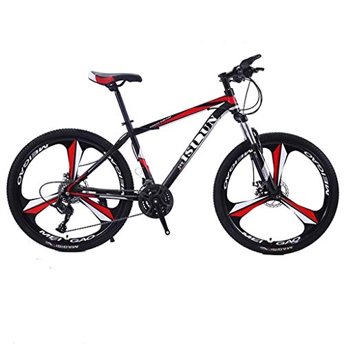 Mountain Bike : CDBK Adult Mountain Bike, 30 Speed Double Disc Brakes Bicycle Shock Off-Road Road Race One Round Student Bicycle 26 Inch Red