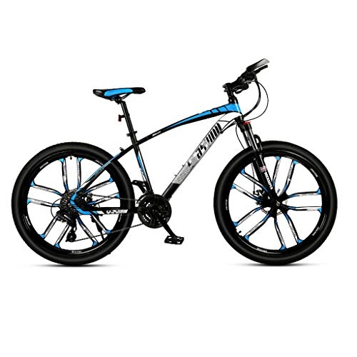 Mountain Bike : CDBK Mountain Bike, 30-Speed Shock-Absorbing Road Racing One Wheel 26-Inch Lightweight Shift Youth Bicycle White Blue
