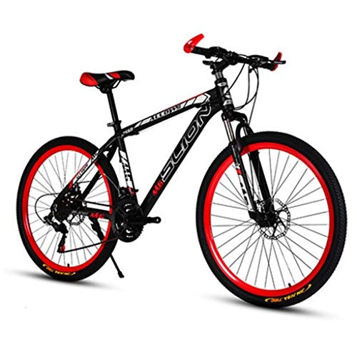 Mountain Bike : CDBK Mountain Bike, Adult Bicycle 26 Inch Double Disc Brake Racing 30 Shift One Wheel Off-Road Shock Absorber Student Bicycle Red