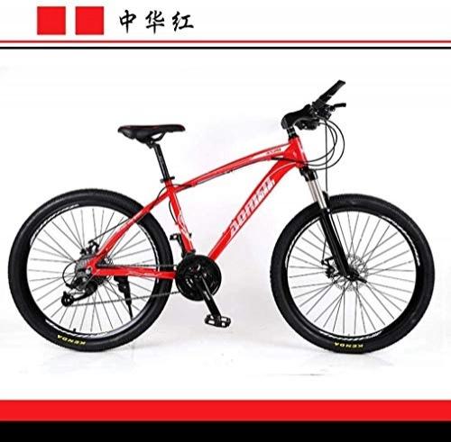 Mountain Bike : Ceiling Pendant Adult-bcycles BMX Off-road Mountain Bike 26 Inch Mountain Bike 27 Variable Speed Dual Disc Brake Mountain Speed Hard Frame Bicycle (Color : Red, Size : 26 inches x 19 inches)