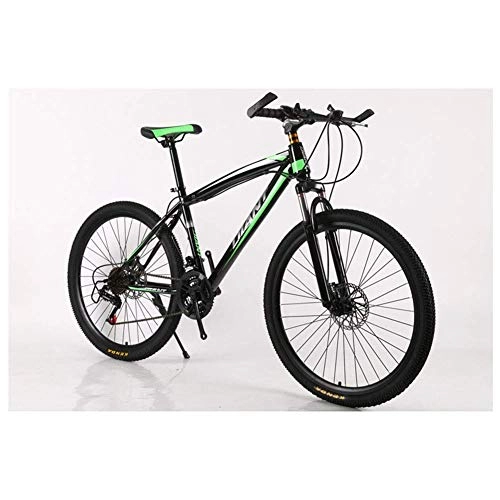 Mountain Bike : CENPEN Outdoor sports Mountain Bikes Bicycles 2130 Speeds Shimano HighCarbon Steel Frame Dual Disc Brake (Color : Green, Size : 21 Speed)