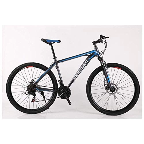 Mountain Bike : Chenbz Outdoor sports Mountain Bike 2130 Speeds Mens HardTail Mountain Bike 26" Tire And 17 Inch Frame Fork Suspension with Bicycle Dual Disc Brake (Color : Blue, Size : 24 Speed)