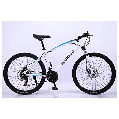 Mountain Bike : Chenbz Outdoor sports Mountain Bike 24 Speeds Mens HardTail Mountain Bike 26" Tire And 17 Inch Frame Fork Suspension with Lockout Bicycle Mechanical Dual Disc Brake (Color : White, Size : 27 Speed)