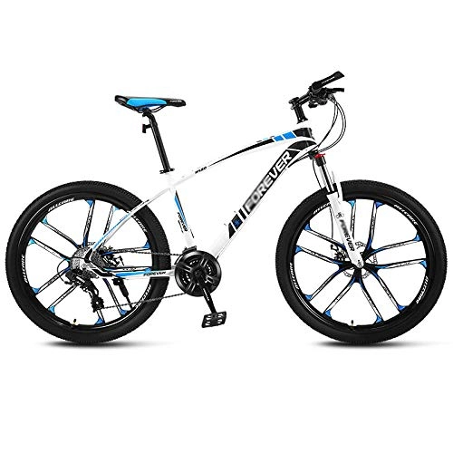 Mountain Bike : Chengke Yipin Outdoor mountain bike 26 inch mountain bike-White blue_27 speed