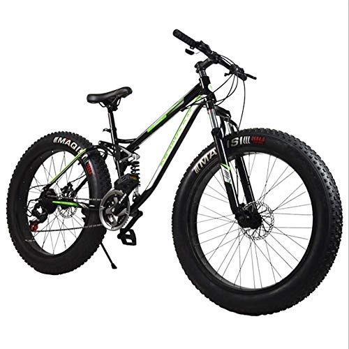 Mountain Bike : CHHD Mountain Bike Downhill Mtb Bicycle / Bycicle Mountain Bicycle Bike, Aluminium Alloy Frame 21 Speed 26"*4.0 Fat Tire Mountain Bicycle Fat Bike, Green, 26