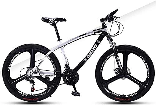 Mountain Bike : Children Mountain Bike, 24 Inch, With Shock Absorption, High Carbon Steel Frame High Hardness Off-Road Dual Disc Brakes Adult Men And Women Teenage Student Variable Speed (Color : Black)