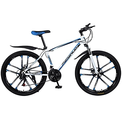 Mountain Bike : Children's bicycle 26 Inch Mountain Bike, Adults Mountain Trail Bicycle High Carbon Steel Bold Suspension Frame 27 Speed ​​Dual Disc Brake for Men and Women ( Color : Style2 , Size : 26inch21 speed )