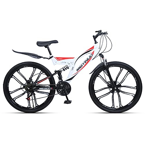 Mountain Bike : Children's bicycle 26 Inches Mountain Bike 21 Speeds Gears Bike Adjustable Seat Mountain Bike for Men and Women, with Dual Disc Brakes and Shock Absorbers ( Color : Style4 , Size : 26inch24 speed )