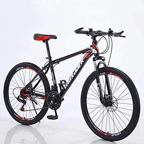 Mountain Bike : Chilits 21 Speed 26 Inch Mountain Bike Aluminum Alloy and High Carbon Steel, Front Suspension Disc Brake Outdoor Bikes for Women Men (Black-red)