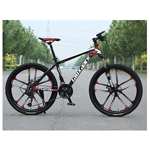 Mountain Bike : CHUNSHENN Fitting Excercises Outdoor sports Unisex 27Speed FrontSuspension Mountain Bike, 17Inch Frame, 26Inch 10 Spoke Wheels with Dual Disc Brakes, Red