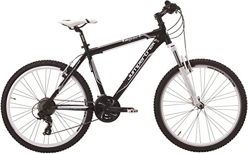 Mountain Bike : Cicli Cinzia Mountain Bike Impact Men, Aluminium Frame, Suspension Forks, 21Speed, 26", Black, H 47