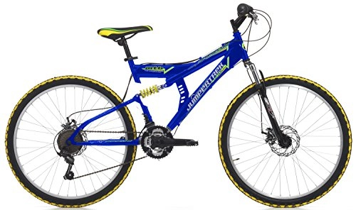 Mountain Bike : Cinzia Arrow Men's Mountain Bike Cycles, Steel Frame, Dual Suspension, Shimano Gears, 26Inch Wheels, Size 44, Men's, blue, Freni a disco meccanici - cambio a 21 velocit