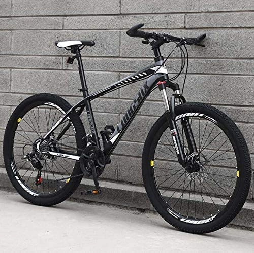 Mountain Bike : CLOTHES Commuter City Road Bike Mountain Bike for Adults Men Women, High-Carbon Steel Frame MBT Bikes, Shock-Absorbing Front Fork Mountain Bicycle, Double Disc Brake Unisex