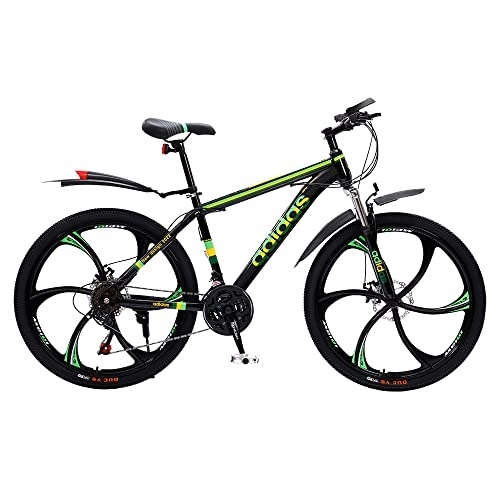 Mountain Bike : CNOPT MACTEP 26 Inch Mountain Bike Unisex 21 Speed Full Suspension Bike Dual Disc Brake Alloy OPC Wheels (Green)