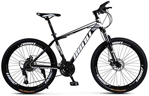 Mountain Bike : Comfort & Cruiser Bikes Kids' Bikes Hard Mountain Bikes Freestyle City Road Bicycle Dual Disc Brake Bike 26 Inch Wheel (Color : Black white Size : 27 speed)-30_speed_Black_White
