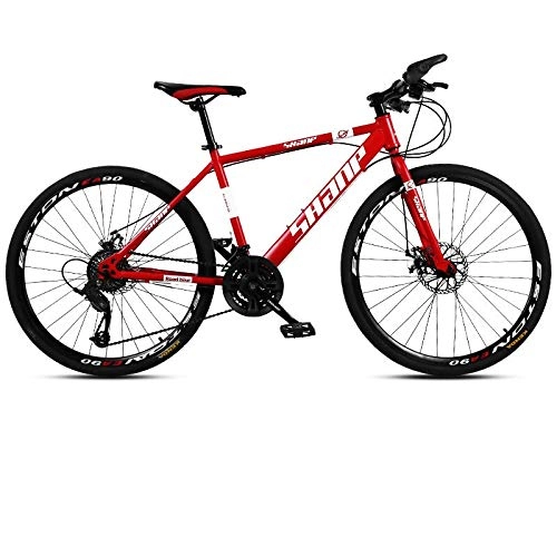 Mountain Bike : Convenient Mountain Bike Shifting Shock Absorber Adult Super Light Road Student Bicycle Men And Women 26 Inch (Color : Red, Size : 21speed)