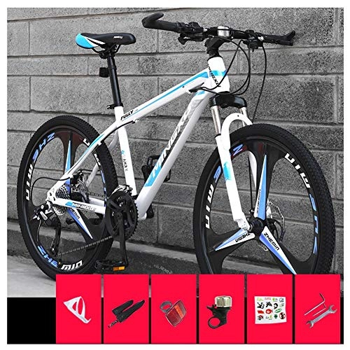 Mountain Bike : COSCANA 26 Inch Mountain Bikes, 21-27 Speed Front Suspension MTB, High-Carbon Steel Frame Mountain Bicycle With Dual Disc Brake For Men And WomenBlue-24 Speed