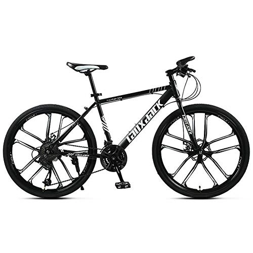 Mountain Bike : COSCANA 26 Inch Mountain Bikes, 21-30 Speed MTB, High Carbon Steel Frame Mountain Bicycle With Dual Disc Brake For Men And WomenBlack-27 Speed