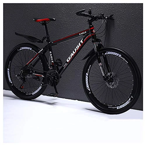 Mountain Bike : COSCANA Men And Women Mountain Bike, Front Suspension MTB, 24-27 Speed, 26-Inch Wheels, 17-Inch Aluminum Frame Mountain BicycleRed-27 Speed