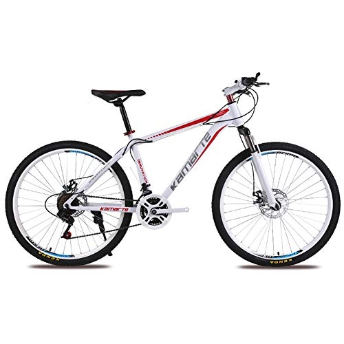 Mountain Bike : COSCANA Mens Mountain Bike, Front Suspension, 21-27 Speed, 26-Inch Wheels, 17-Inch High Carbon Steel Frame With Dual Disc Brake MTBRed-21 Speed