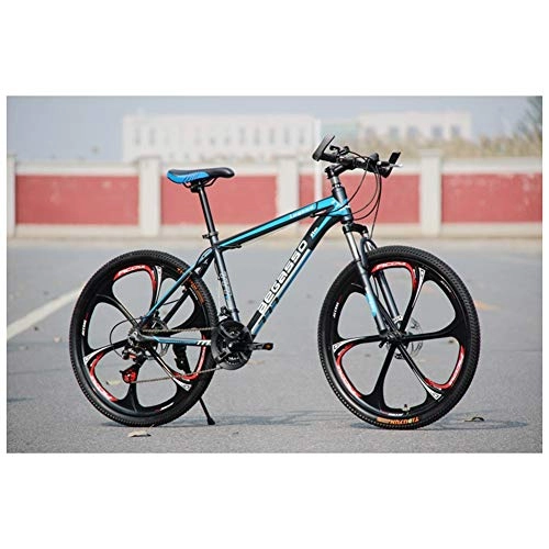 Mountain Bike : COSCANA Mountain Bike 26" 21-27 Speed Suspension Fork Anti-Slip Outdoor Bicycle With Dual Disc Brake And High Carbon Steel Frame MTBBlue-27 Speed