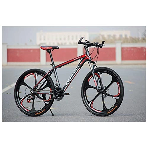 Mountain Bike : COSCANA Mountain Bike 26" 21-27 Speed Suspension Fork Anti-Slip Outdoor Bicycle With Dual Disc Brake And High Carbon Steel Frame MTBRed-24 Speed