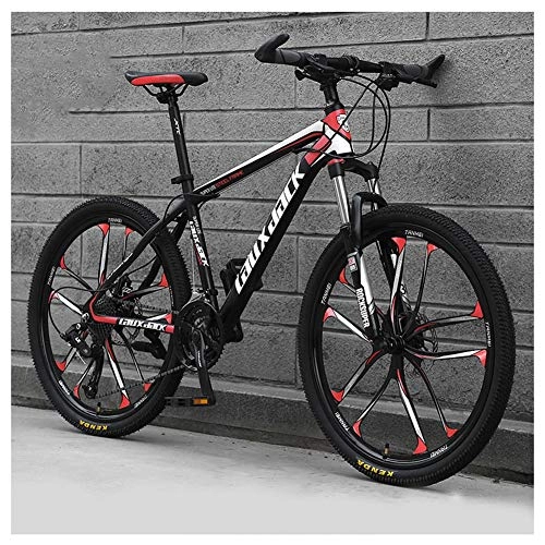 Mountain Bike : COSCANA Mountain Bike 26 Inch Wheel 21-30 Speed With 17 Inch High Carbon Steel Frame Double Disc Brake Front Suspension Anti-Slip BicycleBlack-24 Speed